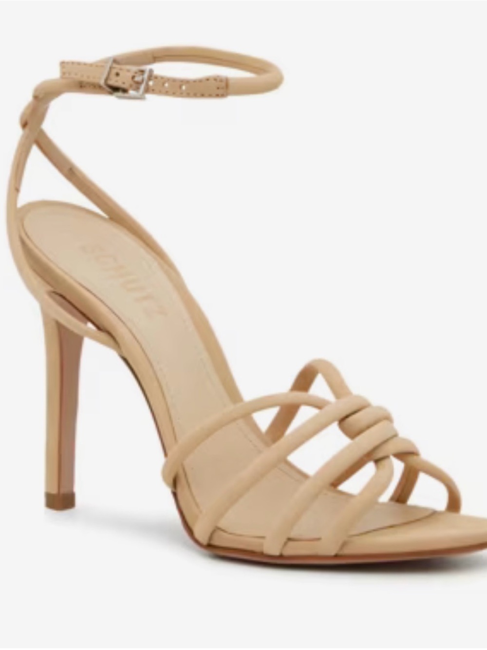 NWT: SCHUTZ Rachel Ankle‑Buckle High Heel Sandal in Nude -Size 7 - Picture 2 of 12